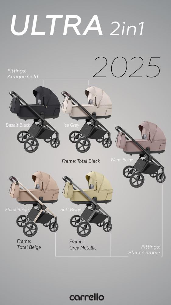 Carrello Коляска  2 в 1  Carrello  Ultra  CRL-6527  Floral Beige